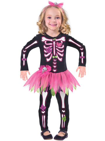 amscan 2tlg. Kostüm "Fancy Bones" in Schwarz/ Pink