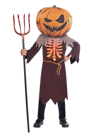 amscan 2-delig kostuum "Scary Pumpkin Big Head" bruin/oranje