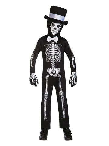 amscan 2-delig kostuum "Skeleton Bone Zombie" zwart/wit
