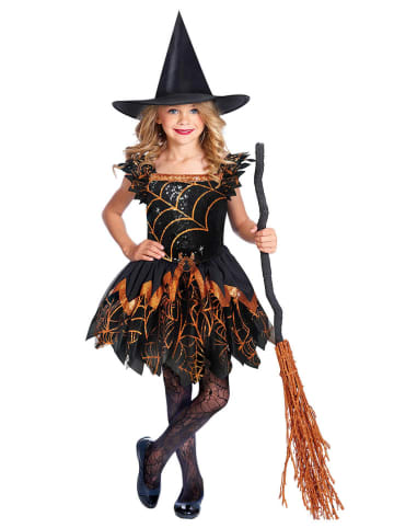 amscan 2-delig kostuum "Spooky Spider" zwart/oranje