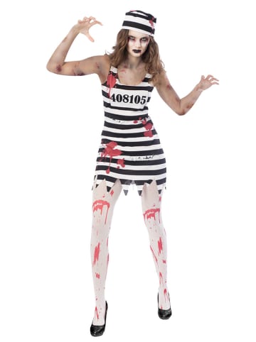 amscan 2-częściowy kostium "Zombie Convict" w kolorze czarno-białym