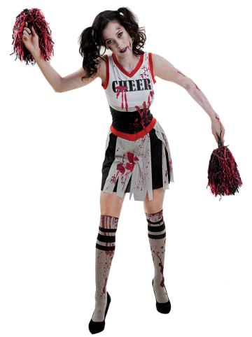 amscan 2-częściowy kostium "Zombie Cheerleader" w kolorze czarno-czerwono-białym
