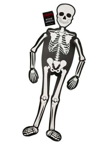 amscan Servierplatte "Skeleton with moving arms and legs" in Schwarz/ Weiß