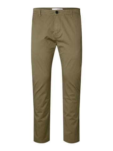 SELECTED HOMME Spodnie chino "Slim 175" w kolorze khaki