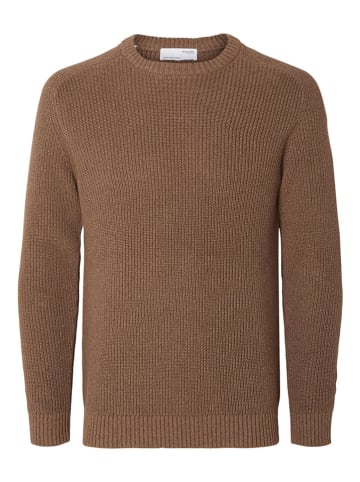 SELECTED HOMME Pullover "Dan" in Hellbraun