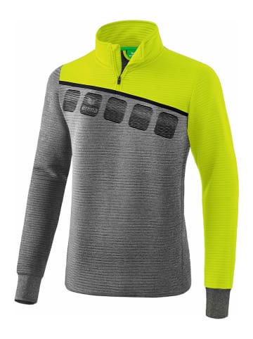 erima Trainingsshirt "5-C" in Grau/ Neongrün