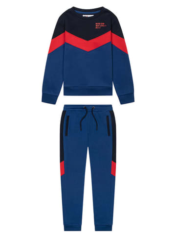 Minoti 2-delige outfit donkerblauw/rood