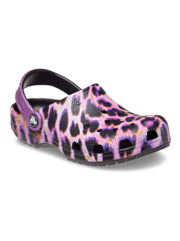Crocs Chodaki "Classic Animal" w kolorze czarno-fioletowym