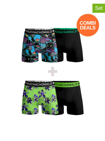 Muchachomalo 4-delige set: boxershorts zwart/groen/meerkleurig