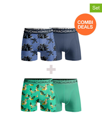 Muchachomalo 4-delige set: boxershorts blauw/groen