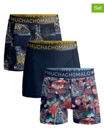 Muchachomalo 3-delige set: boxershorts donkerblauw/meerkleurig