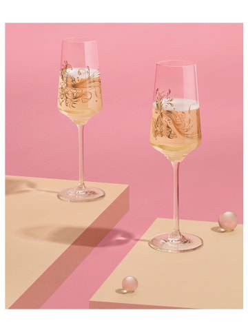 RITZENHOFF 2-delige set: champagneglazen "Rosé" goudkleurig - 230 ml