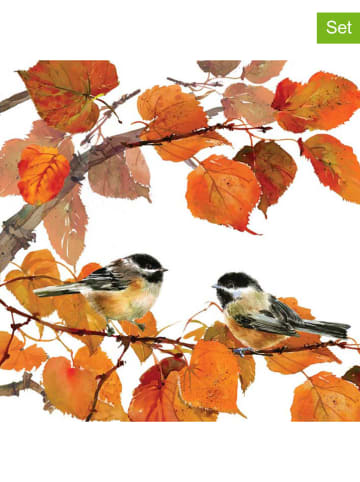 ppd 2er-Set: Servietten "Autumn Birds" in Orange - 2x 20 Stück