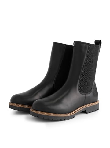TRAVELIN' Leren chelseaboots "Lemming" zwart