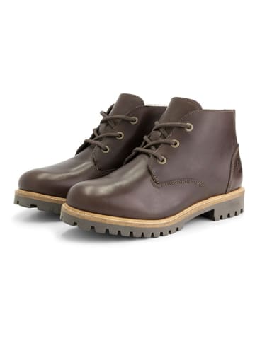 TRAVELIN' Leren veterschoenen "Trehause" bruin