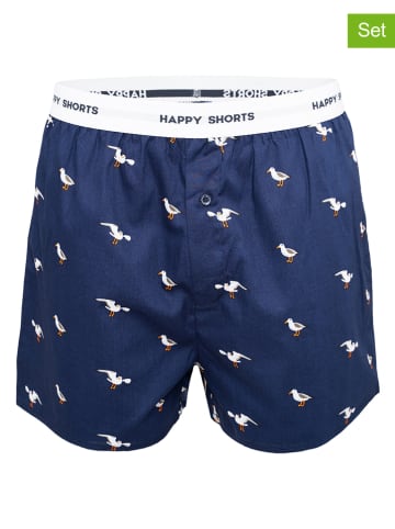 Happy Shorts 3-delige set: boxershorts donkerblauw/grijs