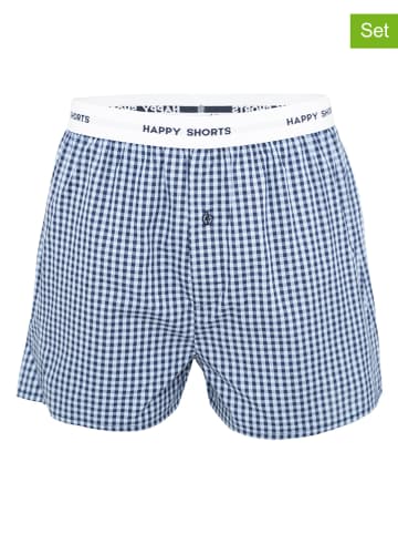 Happy Shorts 3er-Set: Boxershorts in Blau/ Dunkelblau