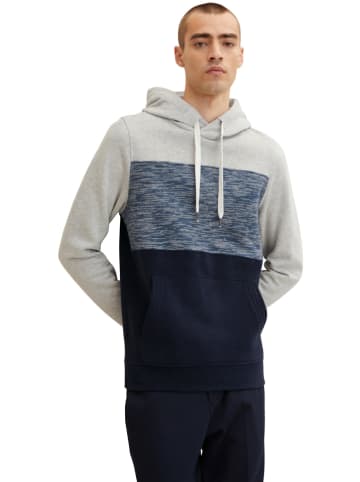 Tom Tailor Hoodie in Grau/ Dunkelblau