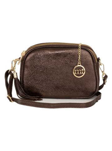 Mia Tomazzi Leder-Umhängetasche "Gradisca" in Dunkelbraun - (B)22 x (H)16 x (T)7 cm