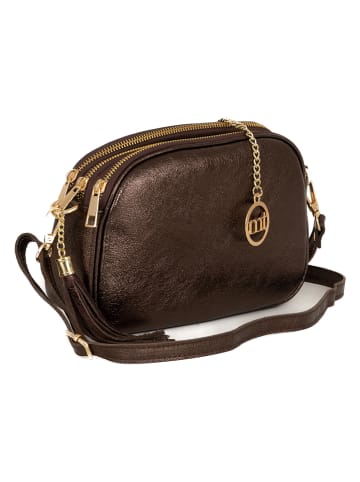Mia Tomazzi Leder-Umhängetasche "Gradisca" in Dunkelbraun - (B)22 x (H)16 x (T)7 cm
