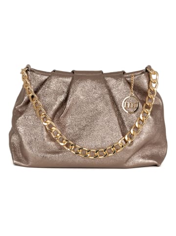 Mia Tomazzi Leren schoudertas "Zurigo" bronskleurig - (B)30 x (H)21 x (D)9 cm