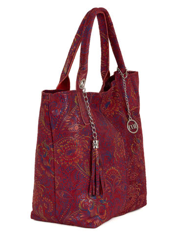 Mia Tomazzi Leder-Schultertasche "Liberazione" in Bordeaux - (B)30 x (H)35 x (T)18 cm
