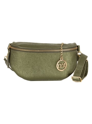Mia Tomazzi Skórzana torebka w kolorze khaki - 23 x 13 x 2cm