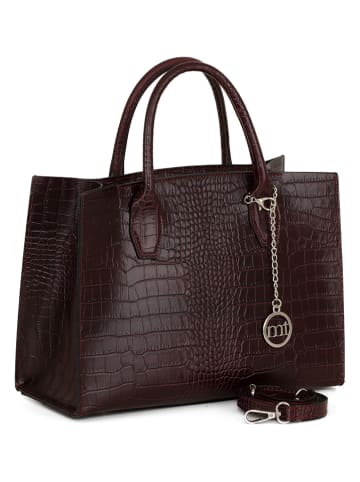 Mia Tomazzi Leren handtas "Lepontina" bordeaux - (B)33 x (H)26 x (D)15 cm