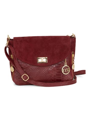 Mia Tomazzi Leder-Umhängetasche "Dergano" in Bordeaux - (B)26 x (H)21 x (T)10 cm