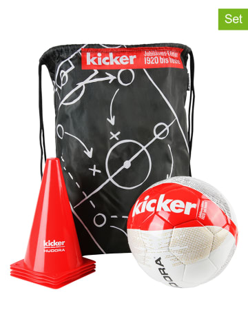 Hudora 6tlg. Fußball-Set "Kicker Edition" in Rot/ Schwarz in Rot/ Schwarz