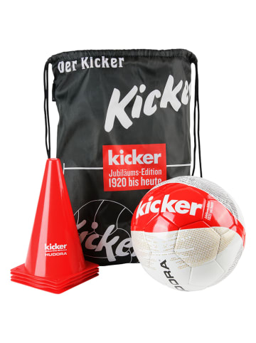 Hudora 6-delige voetbalset "Kicker Edition" rood/zwart