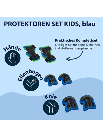 Hudora 6-częściowy zestaw ochraniaczy "Kids" w kolorze czarno-niebieskim