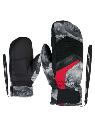 Ziener Rękawiczki narciarskie "Labinos" w kolorze czarno-szaro-czerwonym