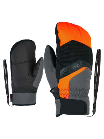 Ziener Rękawiczki narciarskie "Labinos" w kolorze czarno-szaro-pomarańczowym