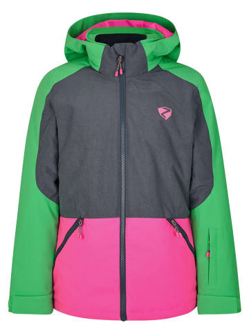 Ziener Kurtka narciarska "Amely" w kolorze zielono-szaro-różowym