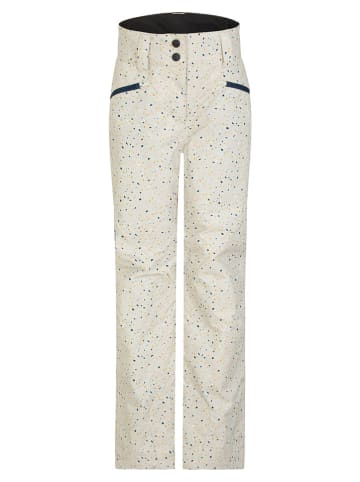 Ziener Spodnie narciarskie "Alin" w kolorze kremowym ze wzorem
