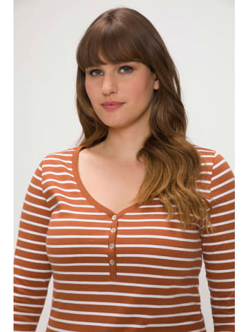 Ulla Popken Koszulka w kolorze pomarańczowo-białym