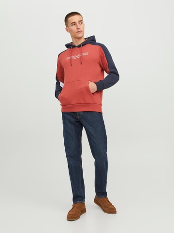 Jack & Jones Hoodie "Anker" koraalrood/donkerblauw