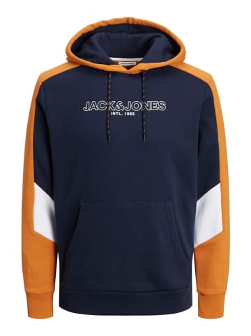 Jack & Jones Hoodie "Anker" donkerblauw/oranje