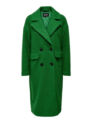 ONLY Płaszcz pluszowy "Valeria" w kolorze zielonym