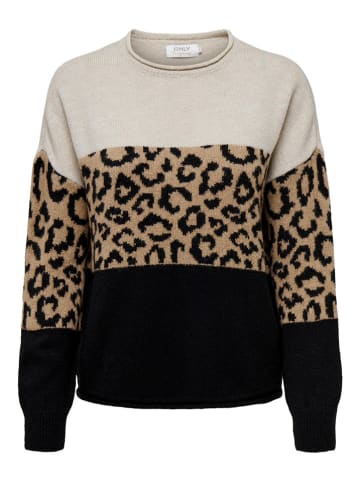 ONLY Pullover "Jade" in Schwarz/ Beige