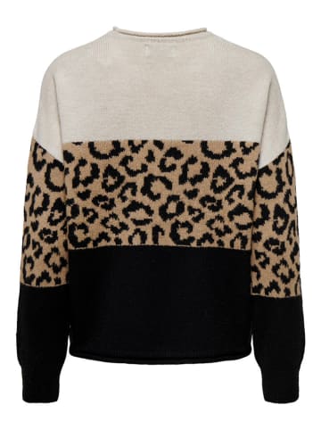 ONLY Pullover "Jade" in Schwarz/ Beige