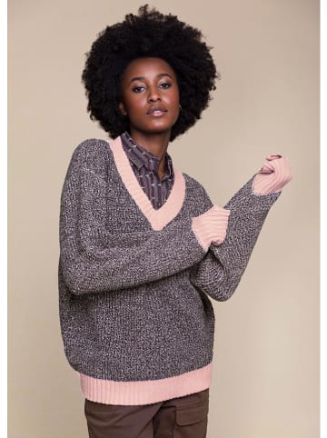 4funkyflavours Sweter "Like Sugar" w kolorze szaro-jasnoróżowym