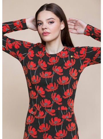 4funkyflavours Kleid "I Come For Your Love" in Schwarz/ Rot
