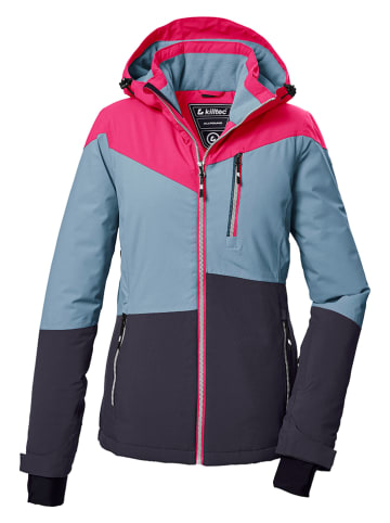 Killtec Kurtka narciarska w kolorze antracytowo-błękitno-różowym