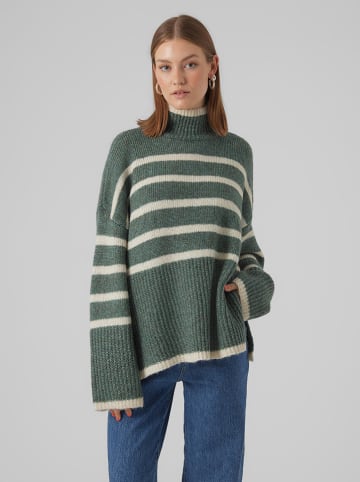 Vero Moda Pullover "Vmwiona" in GrÃ¼n/ WeiÃŸ