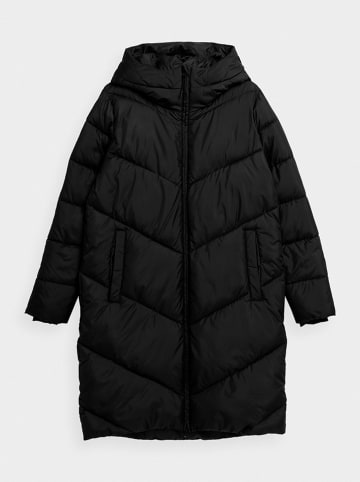 4F Płaszcz pikowany w kolorze czarnym