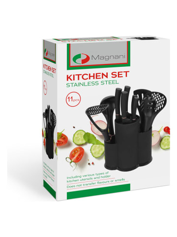 Lifa Living 12tlg. Messer- und Küchenhelfer-Set in Schwarz