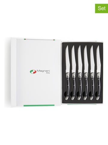 Lifa Living 6er-Set: Steakmesser in Silber/ Schwarz