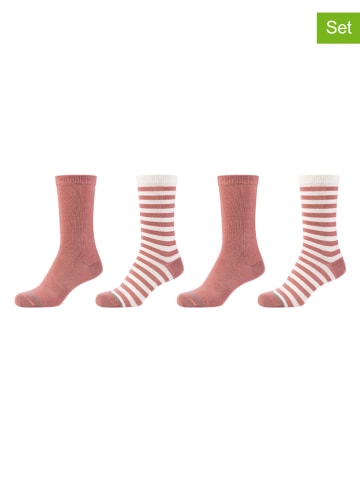 s.Oliver 4-delige set: sokken koraalrood/wit